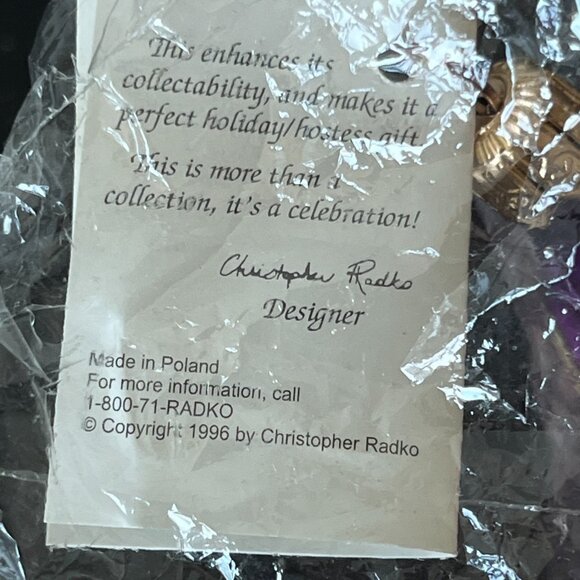 NEW Christopher Radko Ornament JACKIE O LANTERN Retired 5.5" Tall Vintage 1996 - Picture 6 of 7